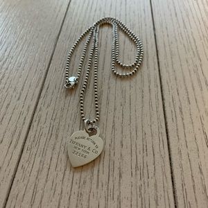 Tiffany and Co heart tag necklace on 34 inch chain